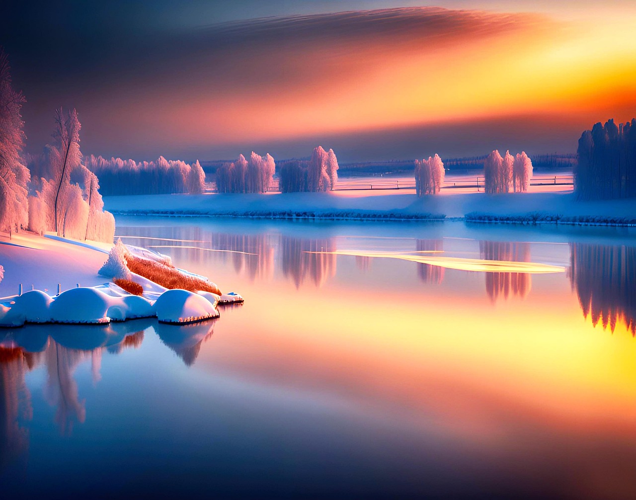 冬天 湖 日落 - Pixabay上的免费图片 - Pixabay