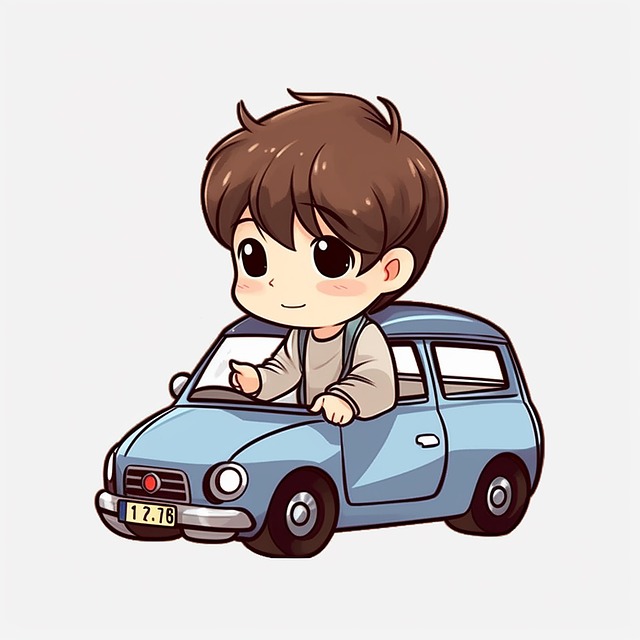 Free ai generated man car illustration