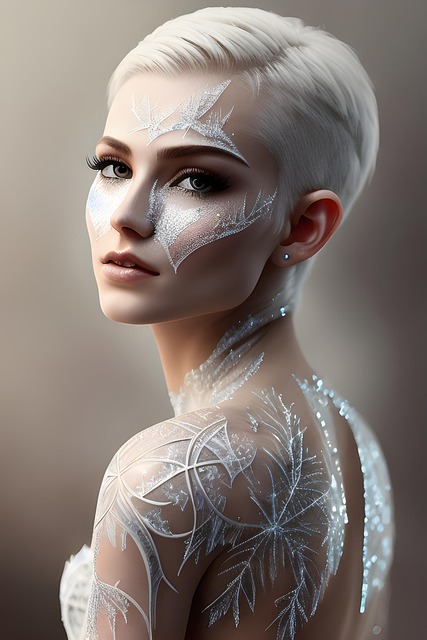 Free ai generated woman frost illustration