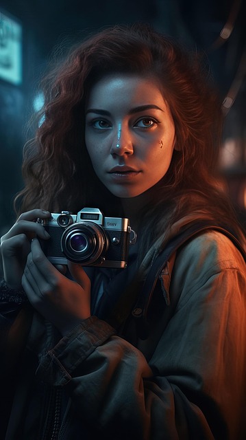 Free ai generated woman photographer illustration