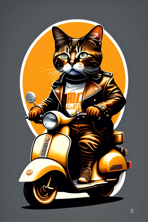 Ancienne Carte Postale Fantaisie - Deux Chats Humanisés Sur Une Moto, Illustrateur, Paris