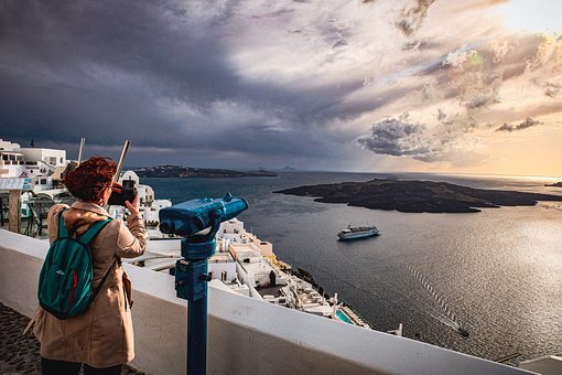 Hav, Båd, Rejse, Landskab, Santorini