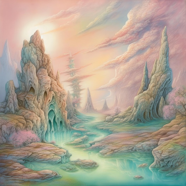 Download free HD stock image of Sci-Fi Fantasy Free sci-fi fantasy pastel illustration