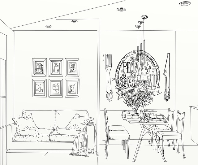 Kunst, Wohnzimmer, Zeichnung