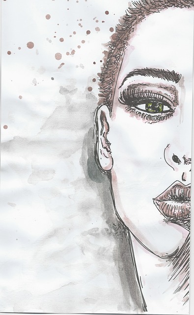 Free woman face draw illustration