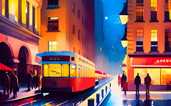Free City Night illustration and picture