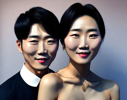 Free Casal Korean ai generated image and illustration