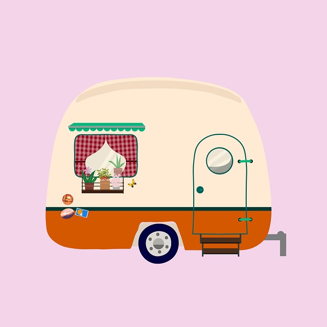 Free caravan camping motorhome illustration