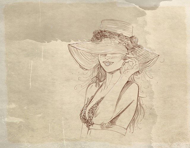 Free woman hat bikini illustration