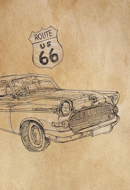 Free art vintage car illustration