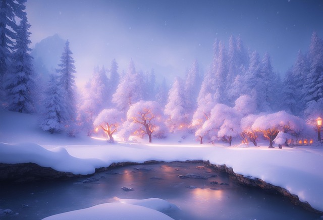 Free ai generated trees mountains illustration