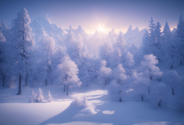 Free ai generated trees mountains illustration