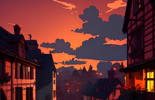 Free Ai Generated Sunset illustration and picture