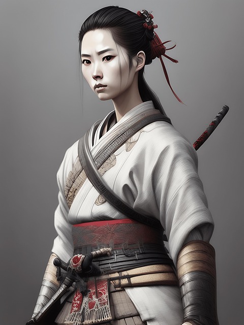 Download free HD stock image of Ai Generated Female Warrior Free ai generated female warrior japan illustration