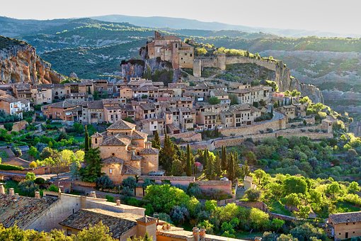 Download free HD stock image of Village Hilltop Free village hilltop town illustration