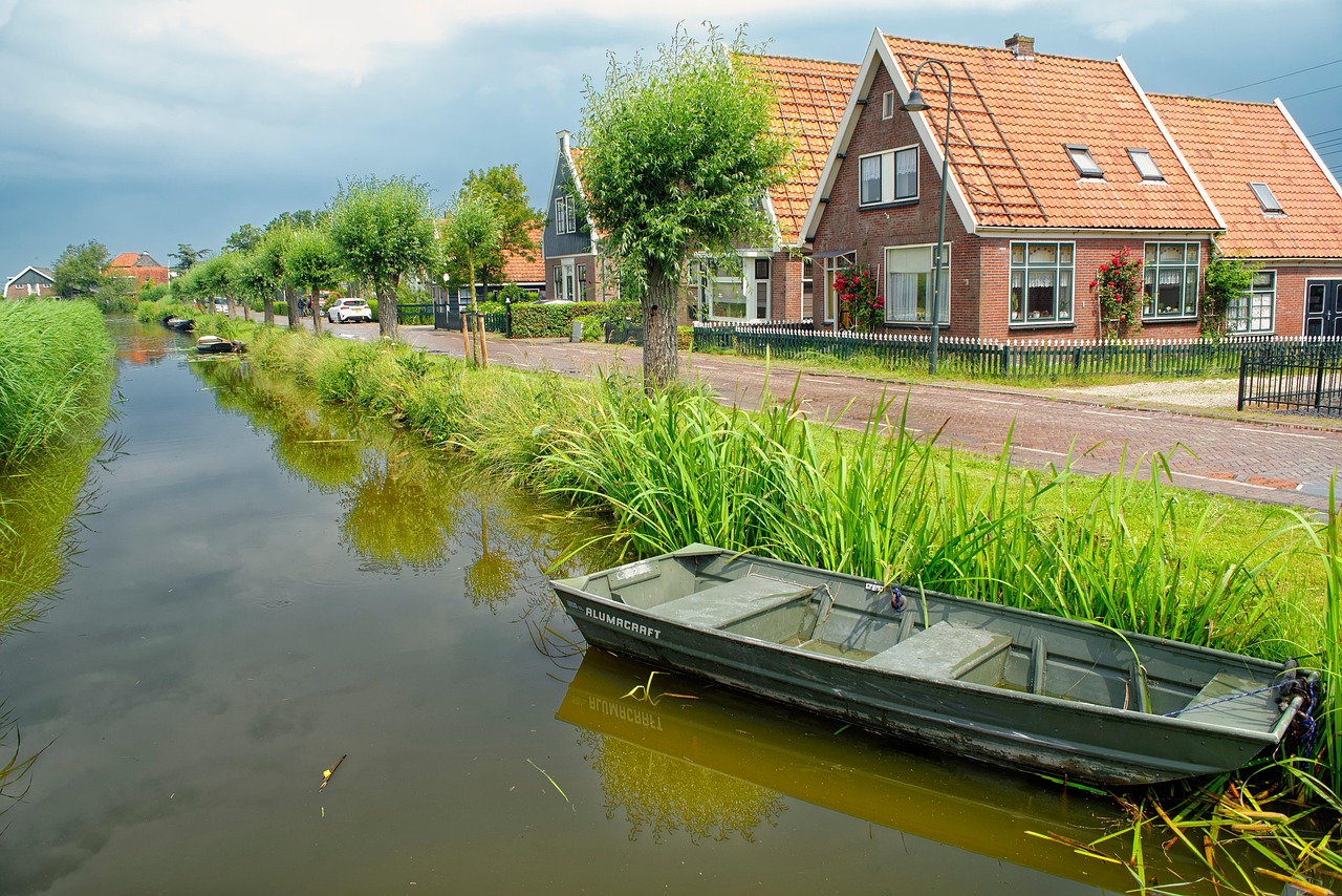 Ditch Boat Clouds Free photo on