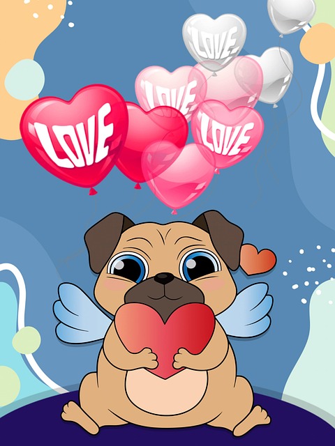 Sød, Hund, Valentine, Postkort, Elsker