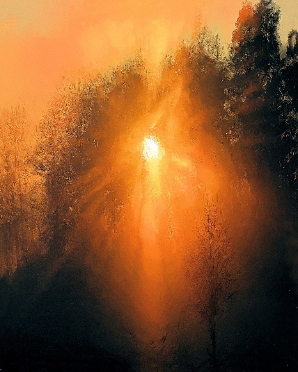 Download painting radiance sunset royalty free stock illustration image
