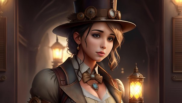 Free Steampunk Woman illustration and picture