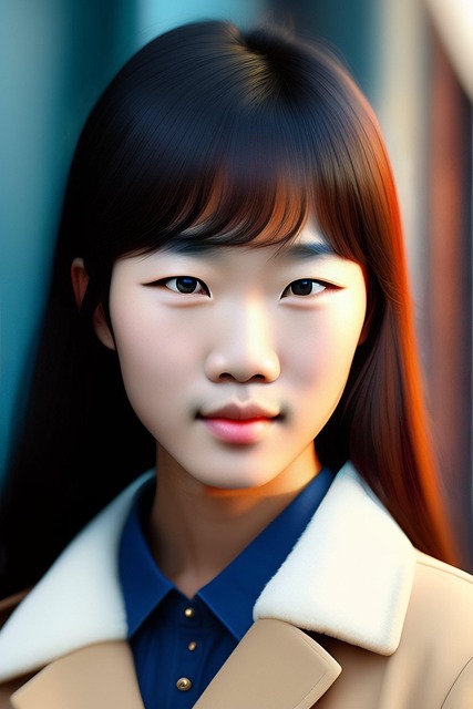 Brunhåret Kvinde, Brune Øjne, Asiatiske