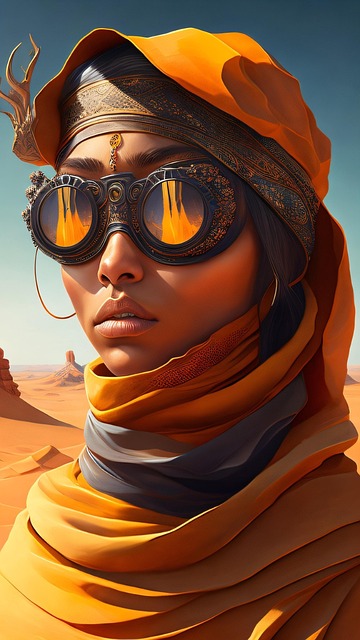 Free ai generated desert female illustration