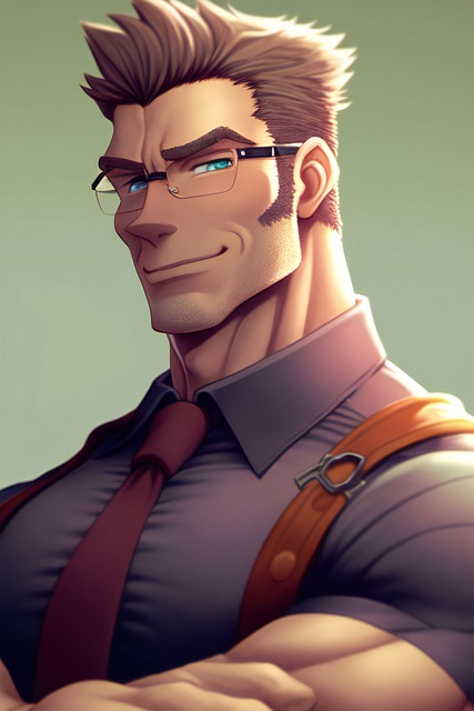 Mens, Spieren, Gespierd, Portret, Binden