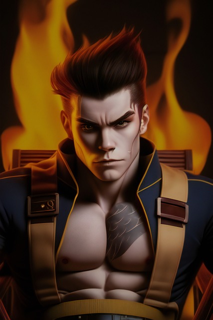 Free man shirtless muscles illustration