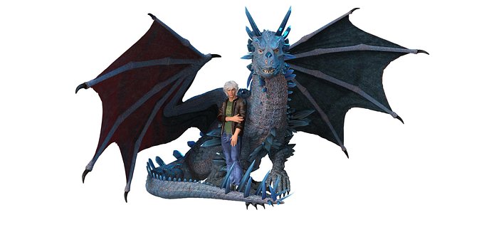 Draak, Jongen, Blauw