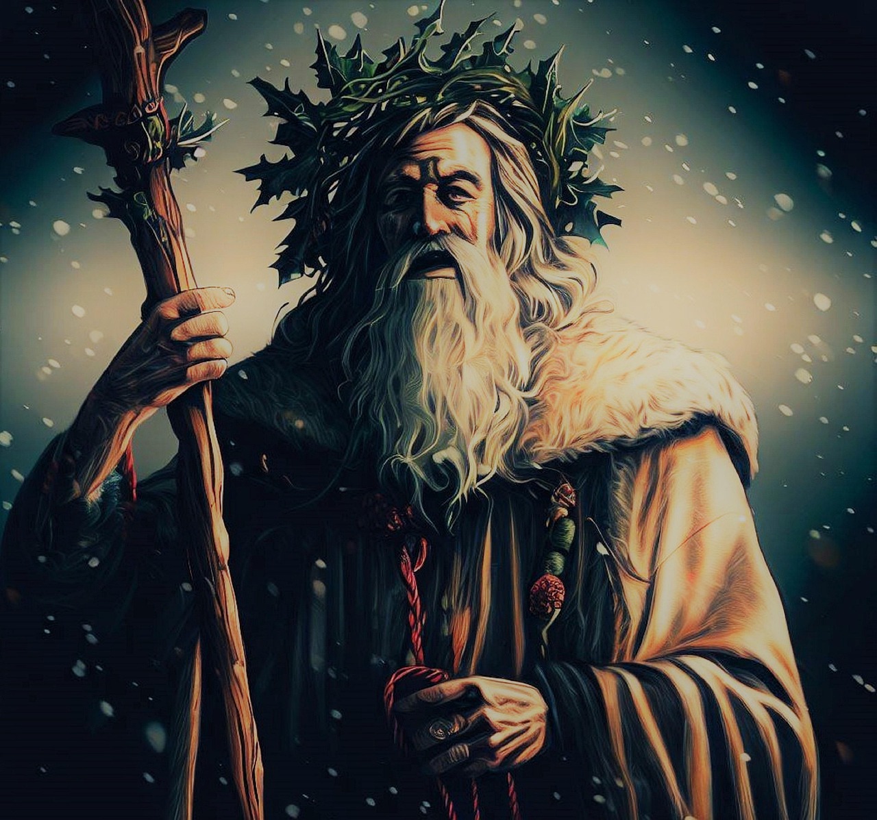 Download Holly King Winter Solstice Holly Tree Royalty-Free Stock ...