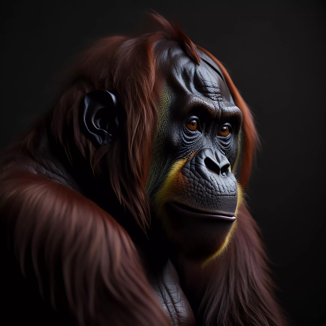 Free ai generated nature orangutan illustration