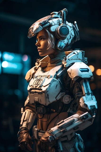 Download free HD stock image of Ai Generated Cyborg Free ai generated cyborg warrior illustration
