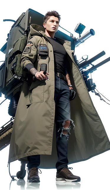 Free cyberpunk male city illustration