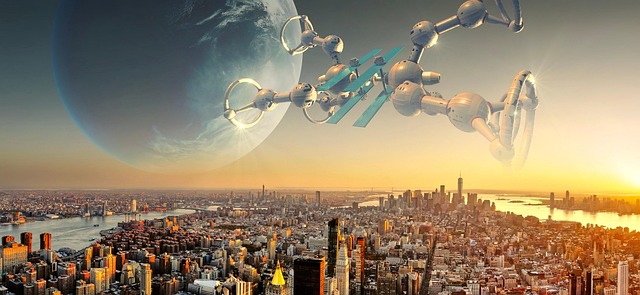 Free fantastic city planet illustration
