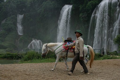 Wasserfall, Berg, Fluss, Picknick