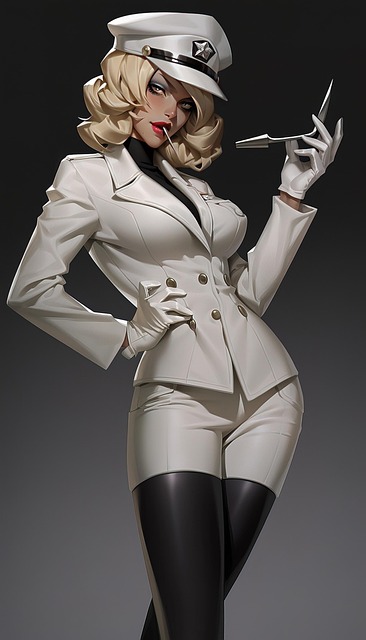 Free girl admiral fish hook illustration