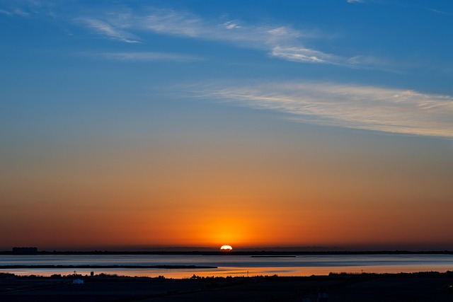 Meer, Zonsopkomst, Wolken, Albufera