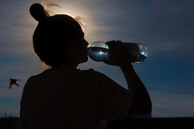 Meisje, Fles, Water, Oefening