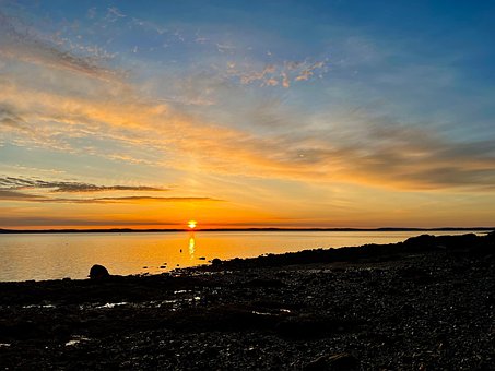 Solopgang, Acadia, Maine, Morgen, Rolig