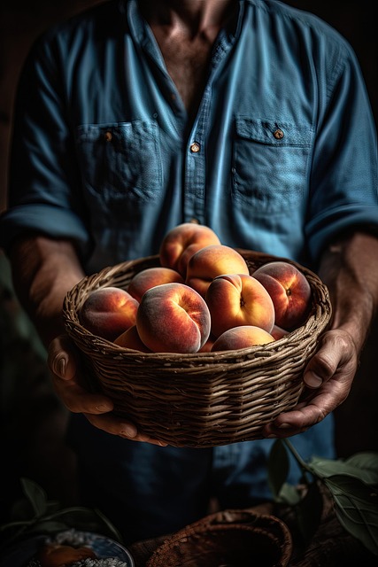 Download free HD stock image of Man Farmer Free man farmer fruit basket illustration