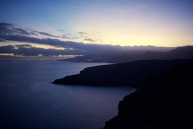 Meer, Berg, Sonnenuntergang, Himmel