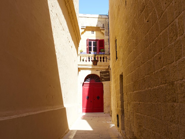 Malta, Eng, Straße, Rot, Tür, Archaische