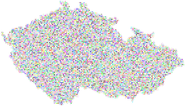 Free czech republic map love vector