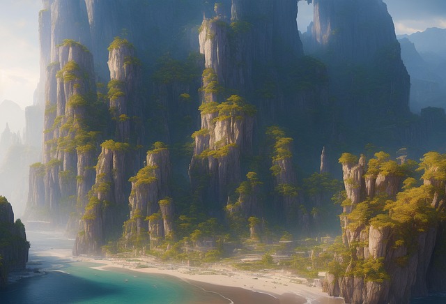 Free ai generated mountains path illustration