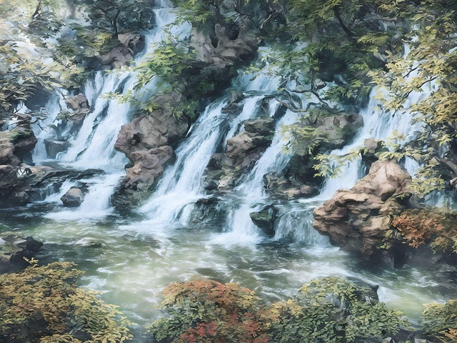 Ai Generiert, Wasserfall, Fluss, Stürze