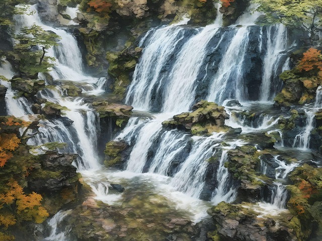 Ai Generiert, Wasserfall, Fluss, Stürze
