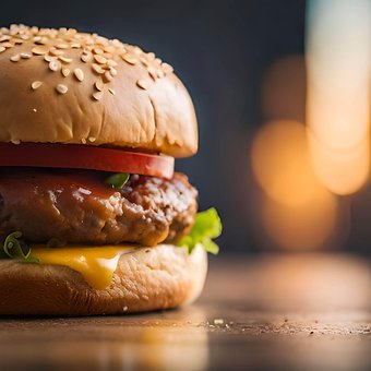 Burger, Cheddar-Käse, Saftig, Brot