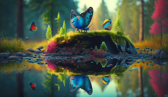Free Butterfly Colorful illustration and picture