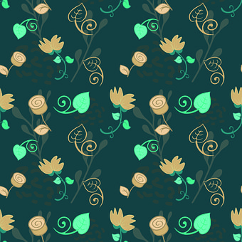 Blomster, Blade, Mønster, Natur, Sømløs