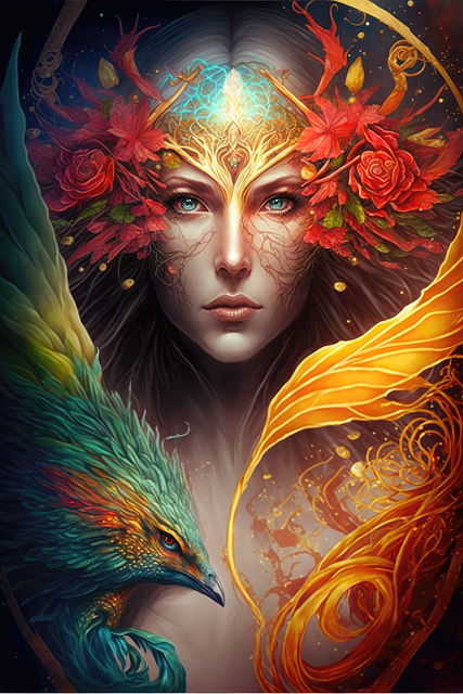 Free ai generated woman multicoloured illustration
