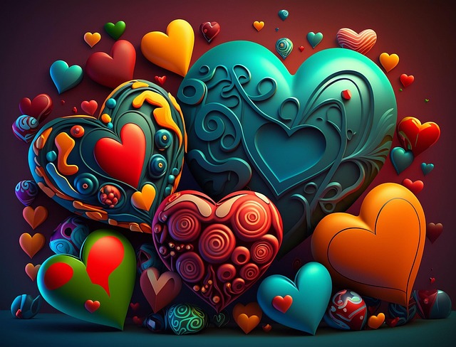 Free ai generated hearts love illustration